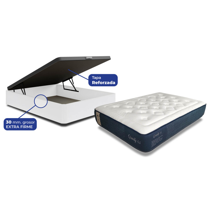 Conjunto canapé blanco y colchón Gravity 135x190