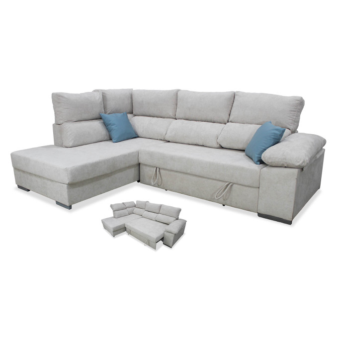 Sofá cama rinconera Italia izquierda 280 cm.