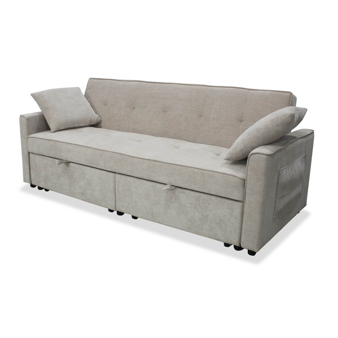 Sofá chaise longue cama Jimi beige 190 cm