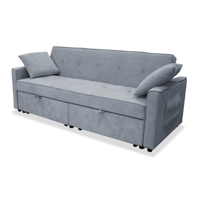 Sofá chaise longue cama Jimi gris 190 cm