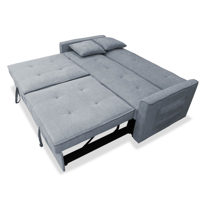 Sofá chaise longue cama Jimi gris 190 cm