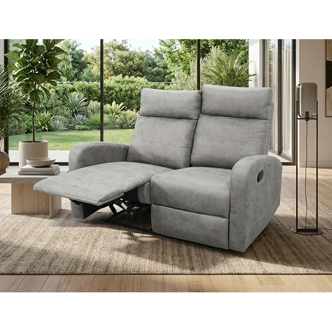 Sofá relax dos plazas Giulia 126 cm color gris