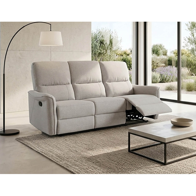 Sofá relax tres plazas manual Taycan 190 cm.