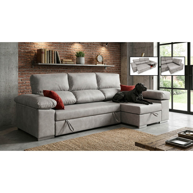 Sofá cama chaise longue derecha Supreme 285 cm