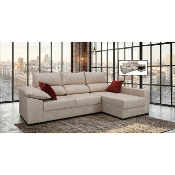 Sofá chaise longue derecha California arcón abatible 265 cm