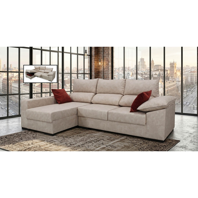 Sofá chaise longue izquierda California arcón...