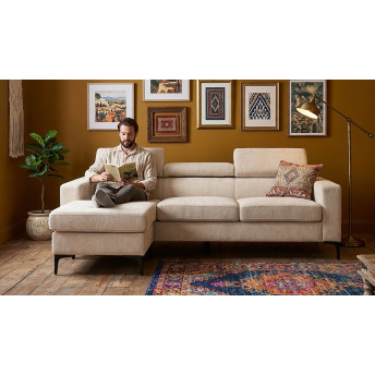 Sofá chaise longue Fido beige 220 cm