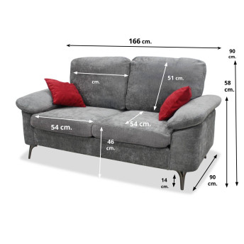 Sofá dos plazas Manhattan 166 cm