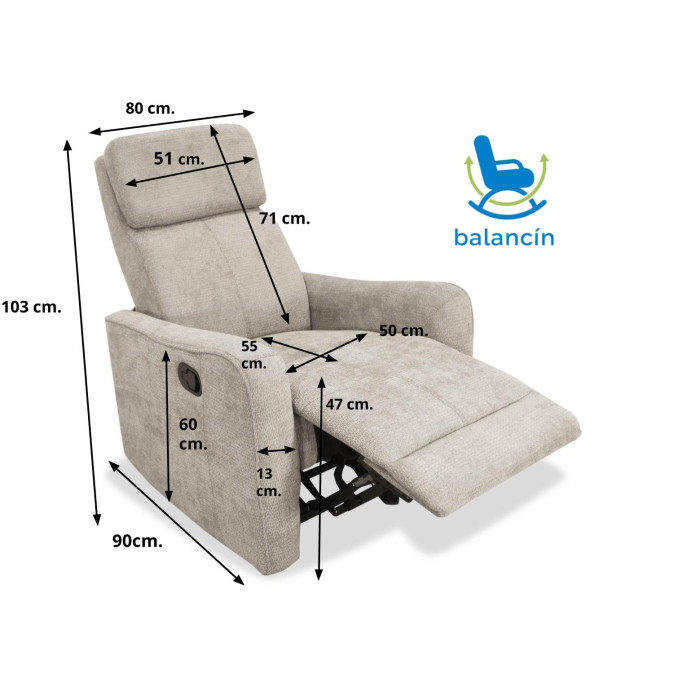 Sillón balancin relax Kardashian beige