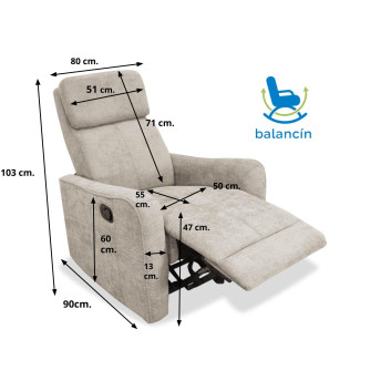 Sillón balancin relax Kardashian beige