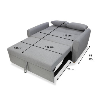 Sofá cama apertura clic clac Austral 146 cm