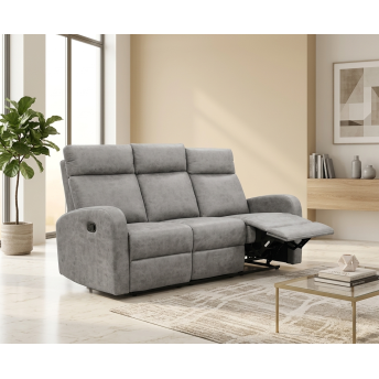 Sofá relax tres plazas 178 cm Giulia color gris