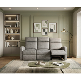 Sofá relax tres plazas 178 cm Giulia color gris