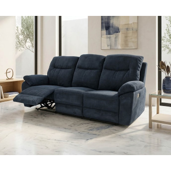 Sillón Relax tres plazas Módena dark blue 213 cm