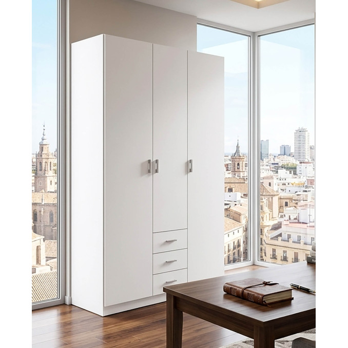 Armario 3 puertas Abenuj blanco
