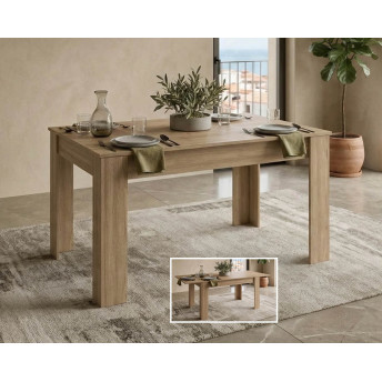 Mesa comedor extensible Bass naturale 140x90 cm.