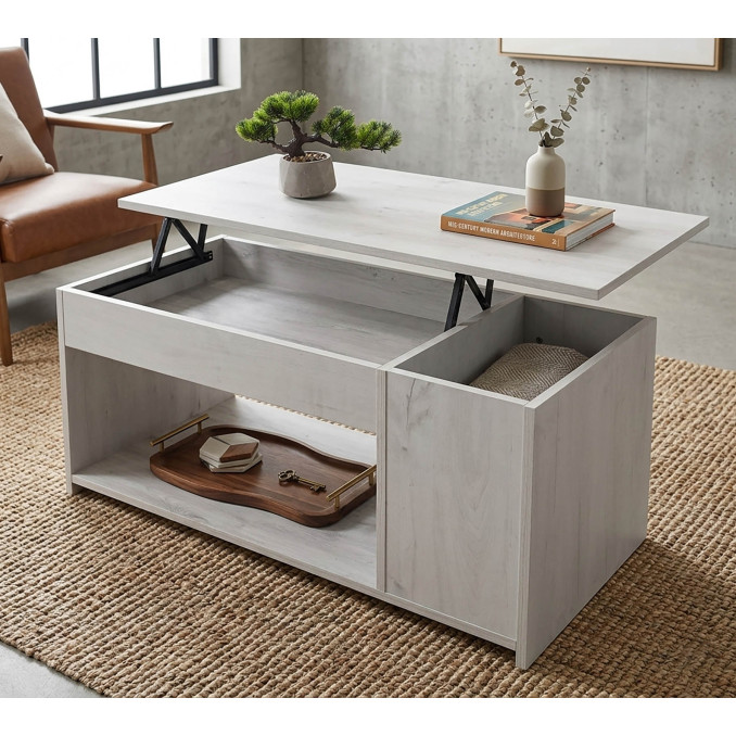 Mesa centro elevable Alonso color polar 102 cm