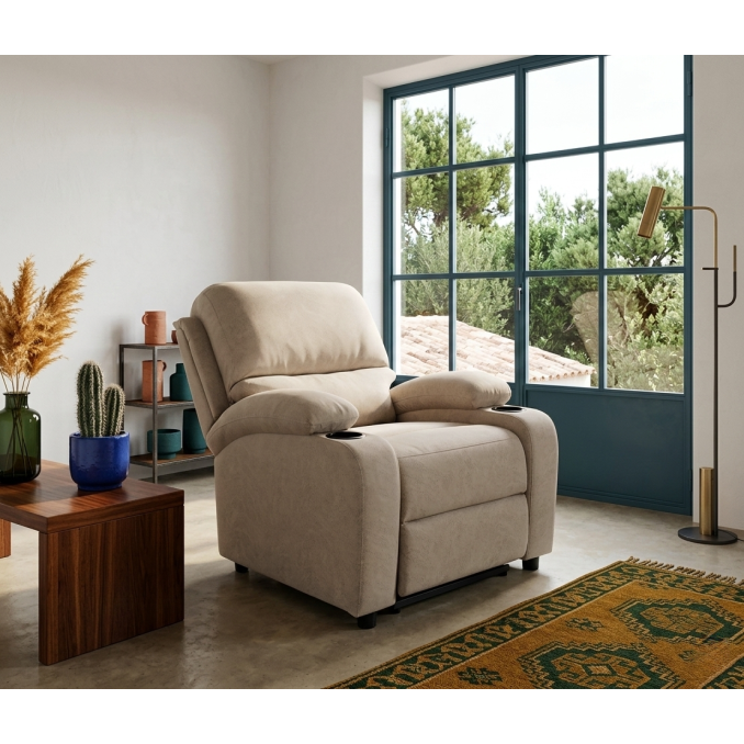 Sillón relax siesta Pushback beige