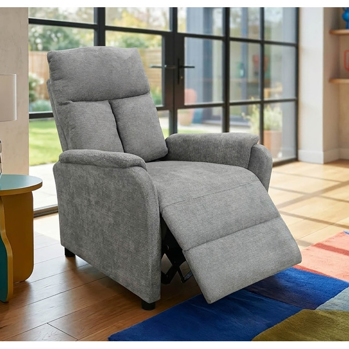 Sillón relax Cloe gris apertura de empuje