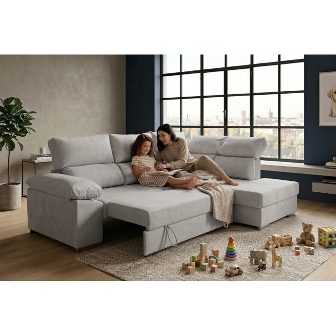 Sofá cama rinconera Italia derecha 280 cm.