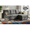 Sofá chaise longue cama con arcón Bowie gris 213 cm