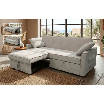 Sofá chaise longue cama Jimi beige 190 cm