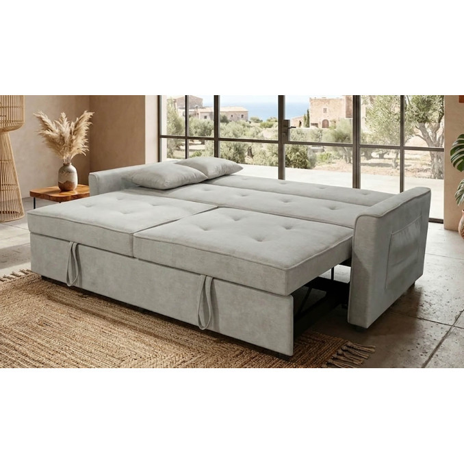 Sofá chaise longue cama Jimi beige 190 cm