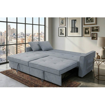 Sofá chaise longue cama Jimi gris 190 cm