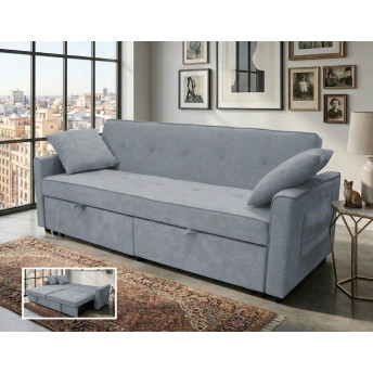 Sofá chaise longue cama Jimi gris 190 cm