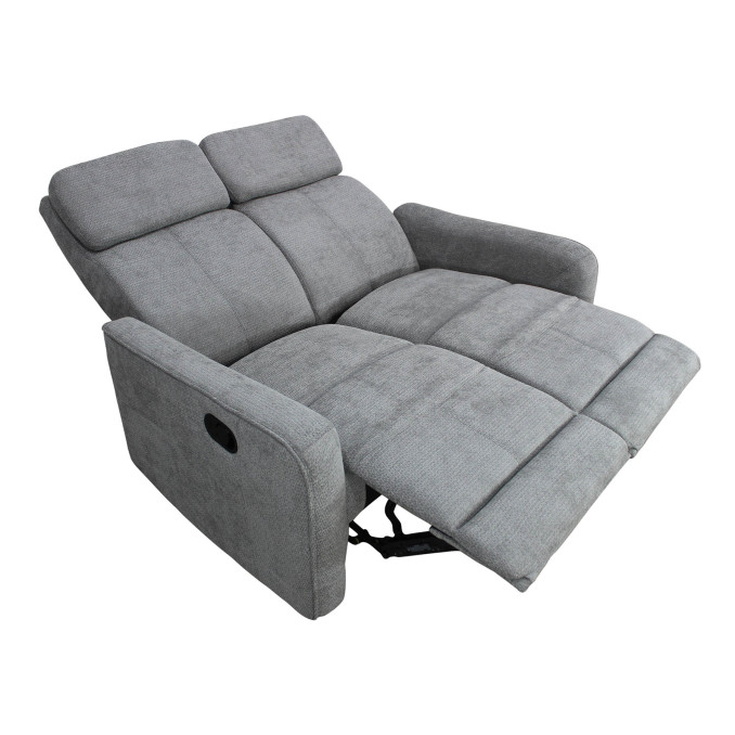 Sofá relax Kardashian gris dos plazas 130 cm