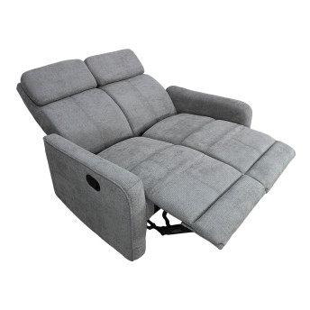 Sofá relax Kardashian gris dos plazas 130 cm