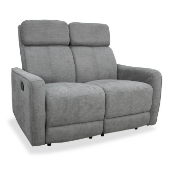 Sofá relax Kardashian gris dos plazas 130 cm