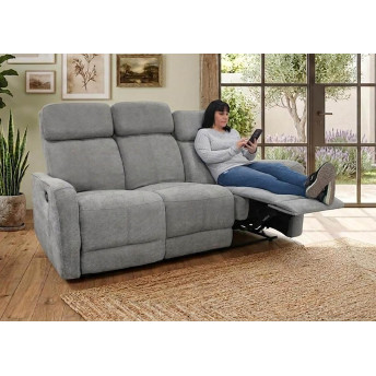 Sofá relax Kardashian gris tres plazas 180 cm