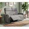 Sofá relax Kardashian gris dos plazas 130 cm