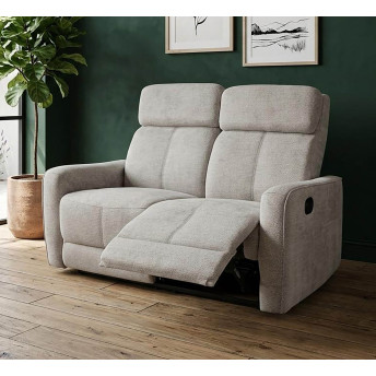 Sofá relax Kardashian beige dos plazas 130 cm