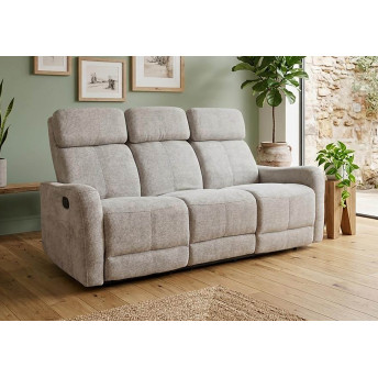 Sofá relax Kardashian beige tres plazas 180 cm