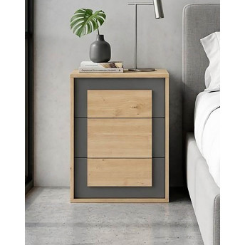 Mesita 3 cajones montada roble Atenea