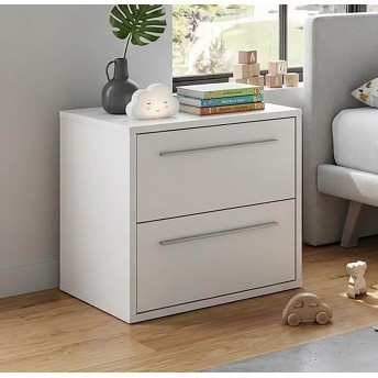 Mesita 2 cajones montada blanca Zeus