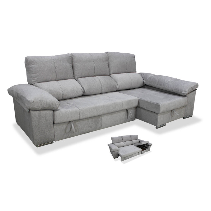 Sofá cama chaise longue derecha con arcón...