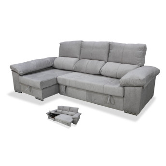 Sofá cama chaise longue izquierda con arcón abatible Bunny 267 cm