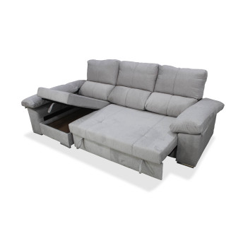 Sofá cama chaise longue izquierda con arcón abatible Bunny 267 cm