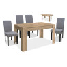 22062A CONJUNTO MESA ROBLE Y 4 SILLAS GRIS VILLALBA