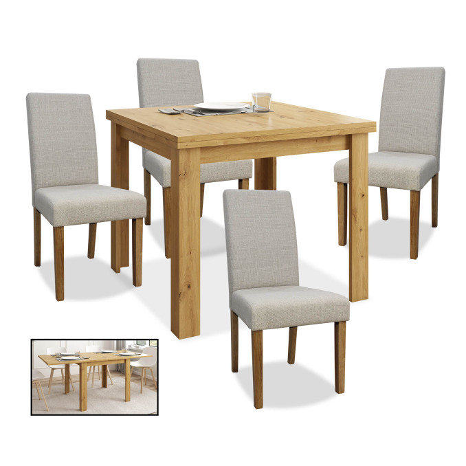 22068A CONJUNTO MESA CUADRADA EXT. 90x90cm....