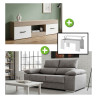 Pack ahorro salón Murillo - Modulo TV + sofá 3 plazas +...