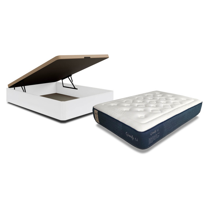 Conjunto canapé blanco y colchón Gravity 135x190