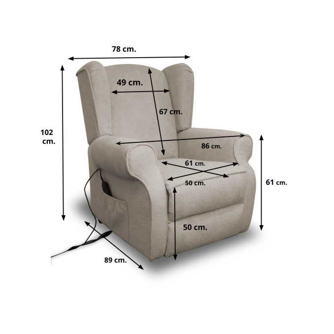 Sillón Pegaso Relax levanta personas beige