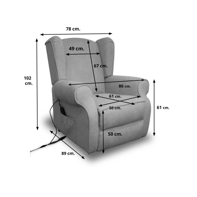 Sillón Pegaso Relax levanta personas gris