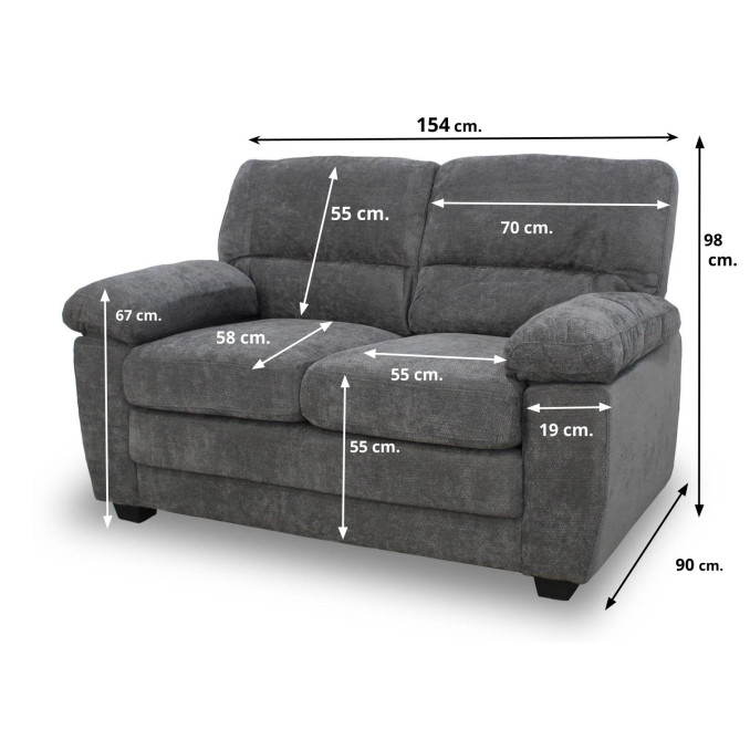 Sofá dos plazas Lincon 154 cm