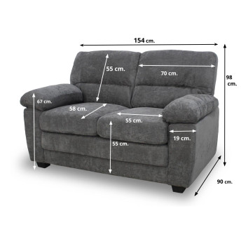 Sofá dos plazas Lincon 154 cm