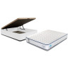 Conjunto canapé blanco y colchón muelles 150x190